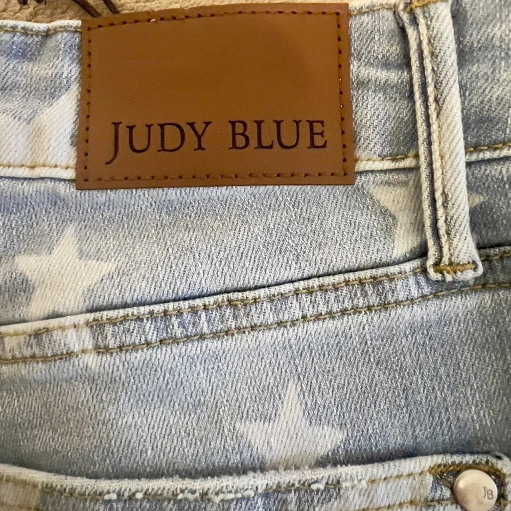 NWT JUDY BLUE High Waist Flare Jeans Stars & Stripes Size 14W Stretch USA. - Picture 9 of 13